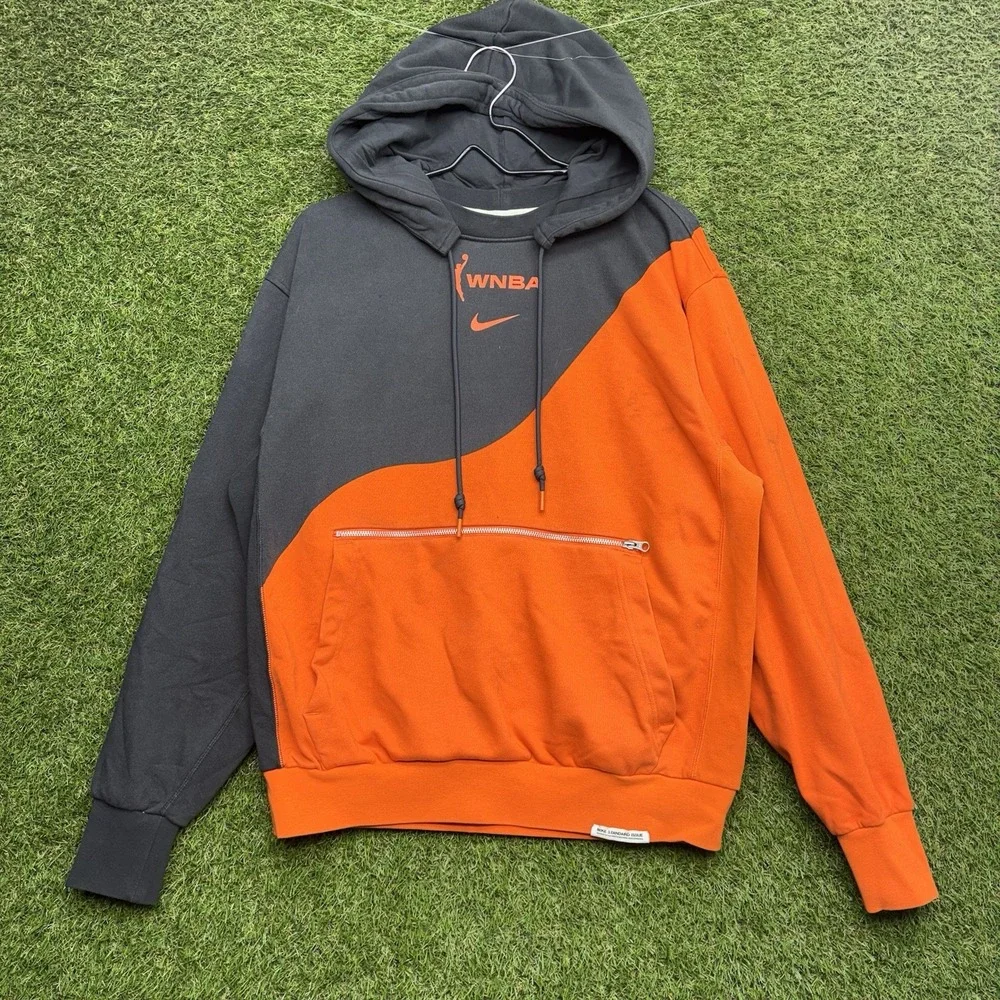 WNBA Hoodie Mens Medium Black Orange Basketball Nike Dri Fit Standard Issue